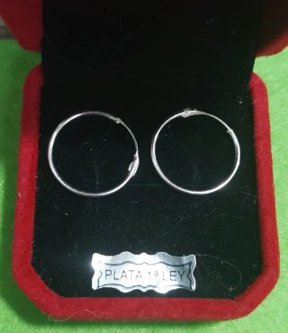 Pendientes de Plata de Ley de Aros