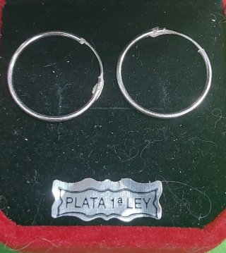 Pendientes de Plata de Ley de Aros