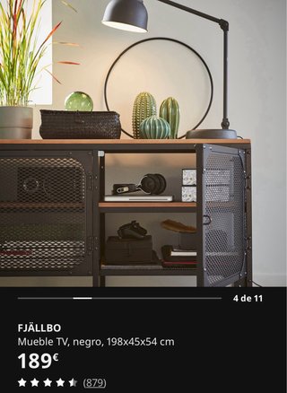 Mueble TV IKEA FJÄLLBO Negro/Madera