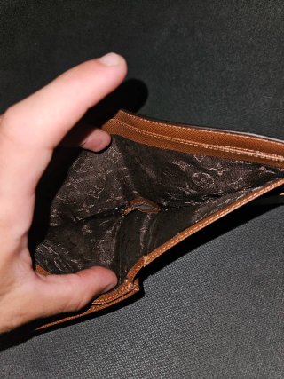 Portafoglio Louis Vuitton vintage in pelle marrone