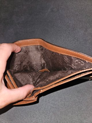 Portafoglio Louis Vuitton vintage in pelle marrone