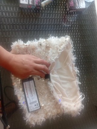 Top fiesta AMISU lentejuelas y plumas Talla M