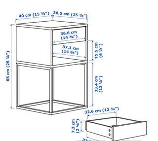 Mesita Noche Madera Blanca Ikea