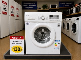 Lavadora LG 6 kg 1000 rpm A+ Envio a casa!