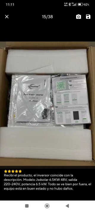Inversor Solar Híbrido JSDsolar 6.5KW, 9000w panel
