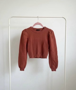 Jersey burdeos manga abullonada