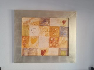 Cuadro decorativo con corazones y LOVE