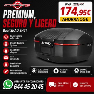 BAUL SHAD SH51 CARBONO PARA 2 CASCOS