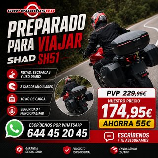 BAUL SHAD SH51 CARBONO PARA 2 CASCOS