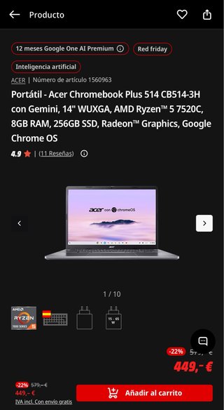 Acer Chromebook Plus 514 CB514-3H