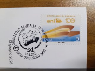 Tris Cartoline 1000 Miglia 2026 + Francobollo