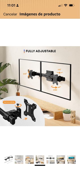 Soporte Pared 2 Monitores Brazo Adaptador