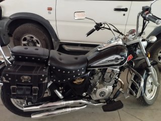 Moto Cruiser Wildlander Negra y Plata