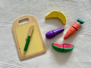 Juego de Cocina Madera Frutas y Verduras