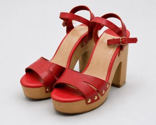 Sandalias Stradivarius Plataforma Rojas Talla 35