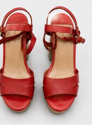 Sandalias Stradivarius Plataforma Rojas Talla 35