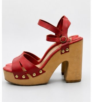 Sandalias Stradivarius Plataforma Rojas Talla 35