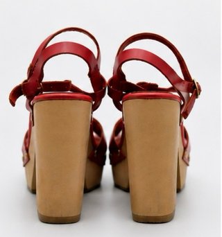 Sandalias Stradivarius Plataforma Rojas Talla 35