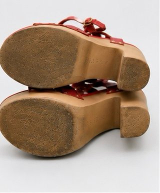 Sandalias Stradivarius Plataforma Rojas Talla 35