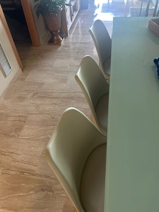 Sei (6) sedie beige e bianche stile Ikea