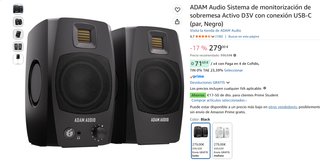 Altavoces ADAM Audio D3V USB-C Negros