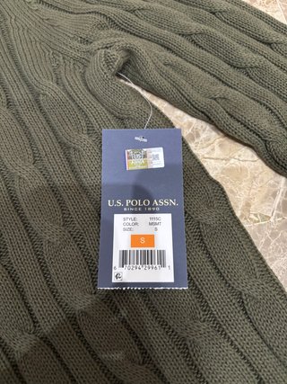 Jersey US Polo Assn trenzado verde oliva