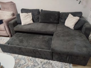 Sofá Cama Gris Pana
