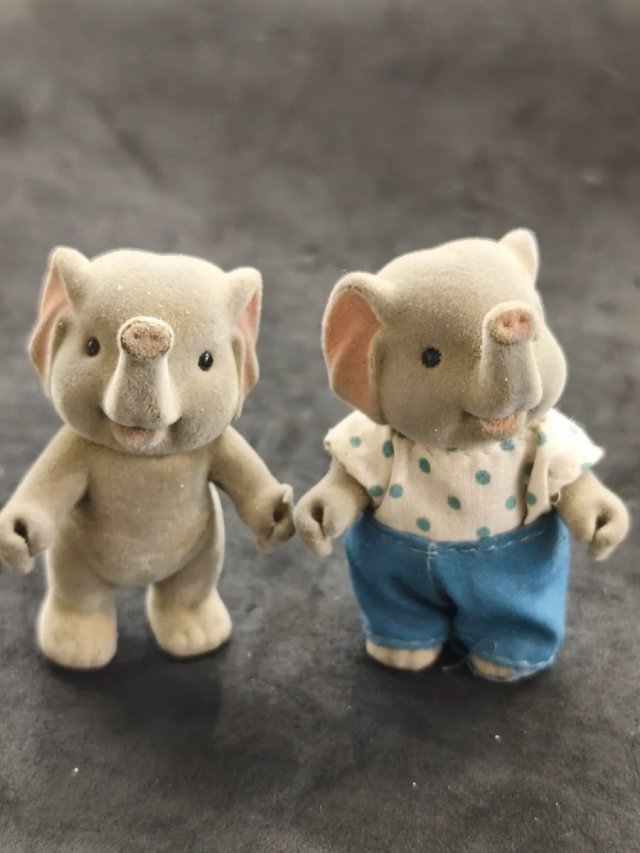 Familia Sylvanian Elefantes Vintage