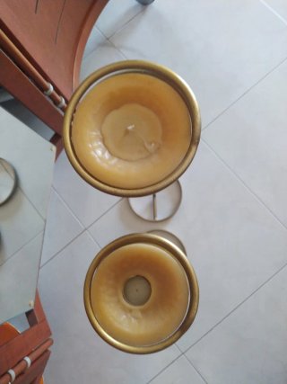 Coppia portacandele ottone dorato