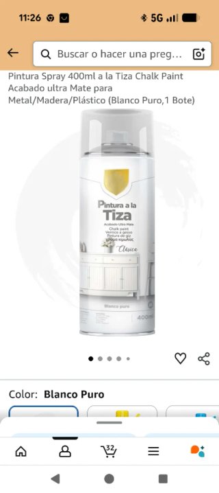 Pintura Spray Tiza Blanco Puro 400ml