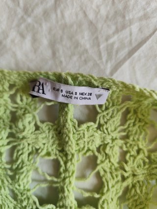 Top Zara Crochet Verde