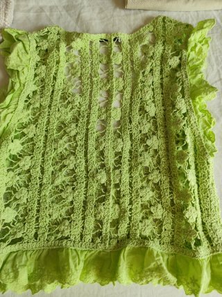 Top Zara Crochet Verde