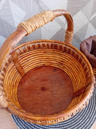 Ceste di rattan e vimini vintage (2 unità)