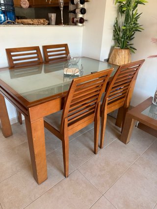 Conjunto Muebles Salón Madera y Mesa extensible