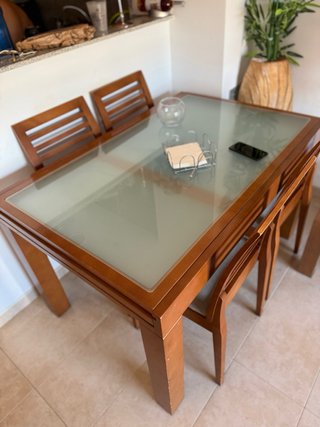 Conjunto Muebles Salón Madera y Mesa extensible