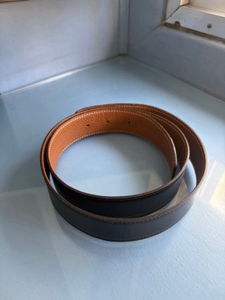 Cinturón Hermes Negro/Marrón Piel