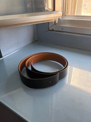 Cinturón Hermes Negro/Marrón Piel