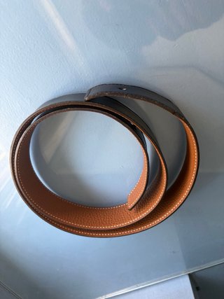 Cinturón Hermes Negro/Marrón Piel