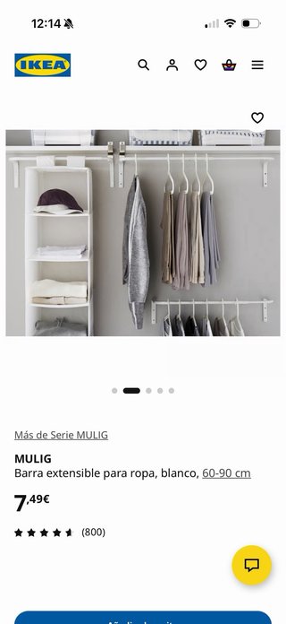 2 Barras Extensibles Vestidor Ikea