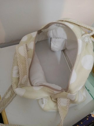 Mochila bebé lunares beige