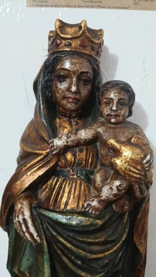 Virgen del Pilar escayola siglo XV