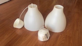 2 Lámparas Colgantes Plástico Blanco