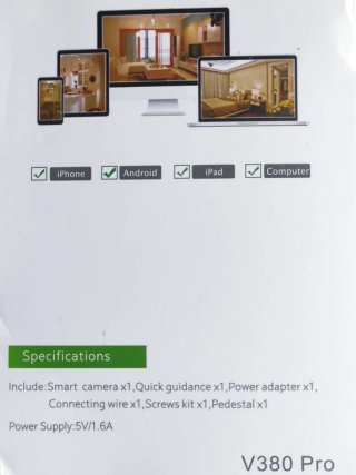 2 Cámaras Inteligentes V380 "Precio por unidad"
