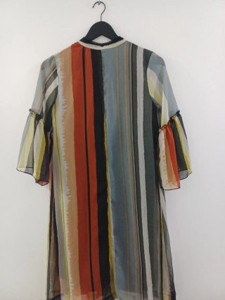 Vestido gasa rayas multicolor