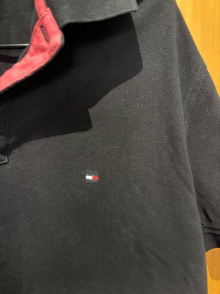 Polo Tommy Hilfiger Talla M Negro y Rosa
