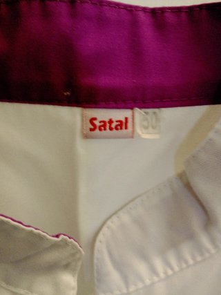 Camicia da estetista Satal bianca e viola