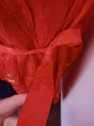 Kimono Vintage Rojo Bordado China nuevo