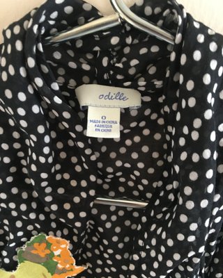 Blusa de lunares negra y blanca Anthropologie