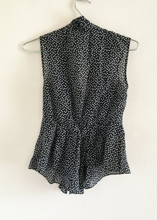 Blusa de lunares negra y blanca Anthropologie