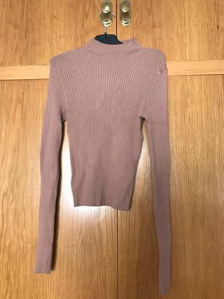 Camiseta marron de punto, talla S